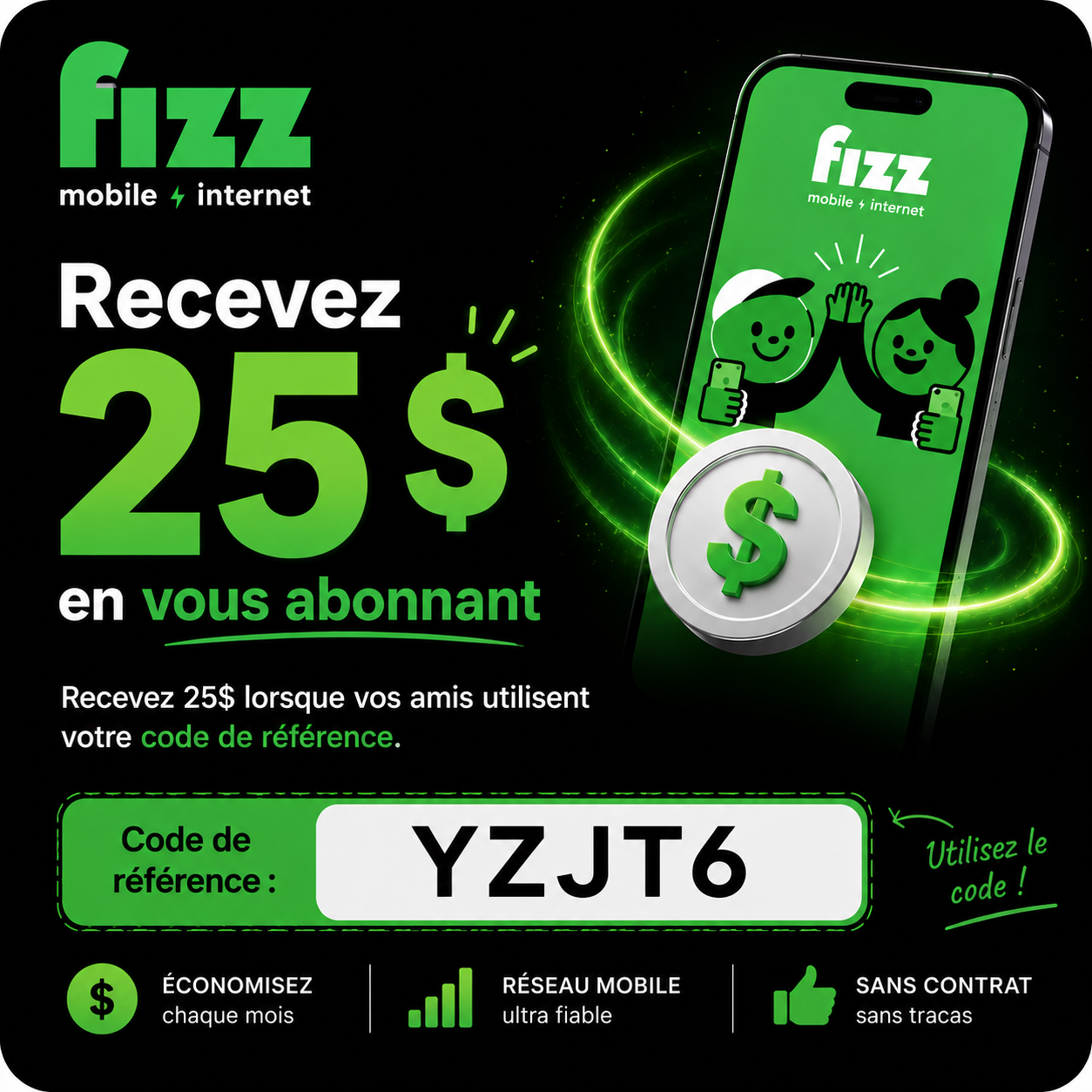 25$ en vous abonnant